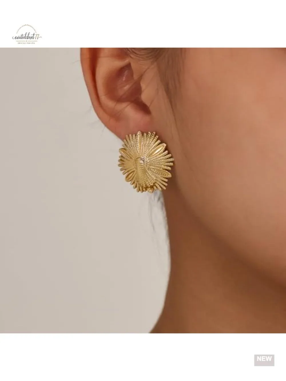 Geometric Irregular Gold Stainless Steel Stud Earrings Statement Chunky